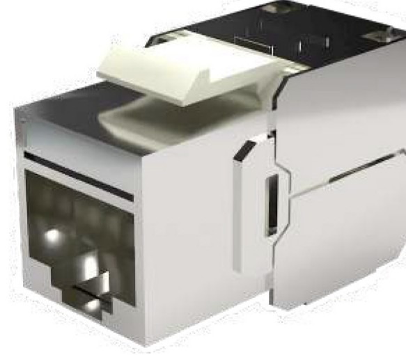 Prise keystone RJ45 CAT6A STP sans outil Briticom STPC6ACC180SLV-E