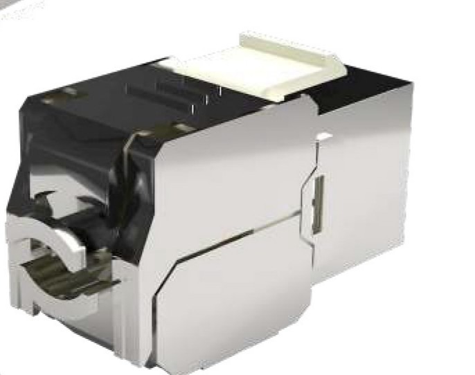 Prise keystone RJ45 CAT6A STP sans outil Briticom STPC6ACC180SLV-E, vue 2