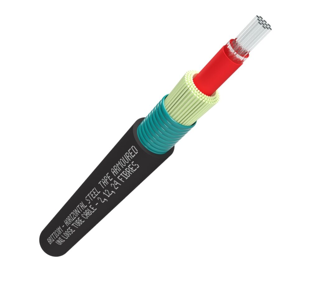 Câble fibre OS2 12 fibres armé 4 km Briticom ULSTAS2C12PE