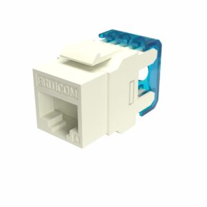Prise keystone RJ45 CAT6 UTP 180° blanche Briticom UTPC6KJ180WHT-E