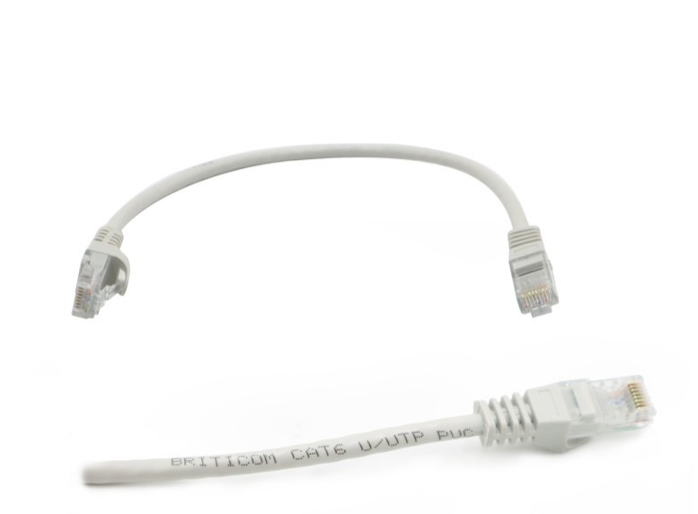 Cordon RJ45 CAT6 UTP gris 1 m Briticom UUTPC6CGRY1PV-E, vue 2