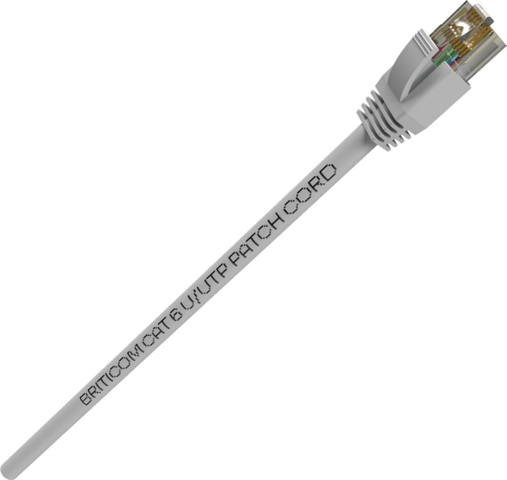 Cordon RJ45 CAT6 UTP gris 3 m Briticom UUTPC6CGRY3PV-E