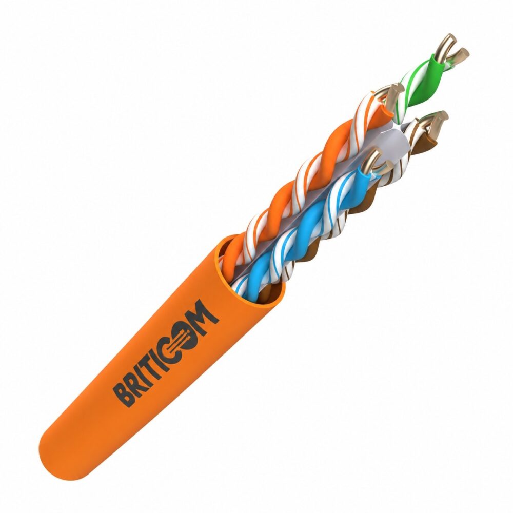 Câble CAT6 UTP LSZH orange 500 m Briticom UUTPC6LSORG500-E